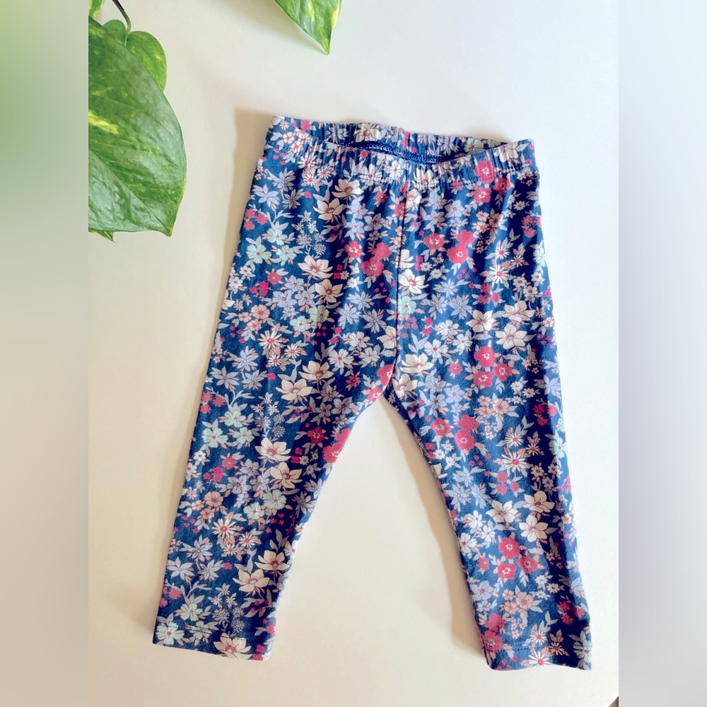 Vintage GAP Baby Floral Pants Flower Leggings Baby Girl Size 6 - 9 Months